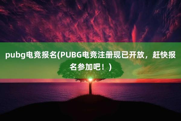 pubg电竞报名(PUBG电竞注册现已开放，赶快报名参加吧！)