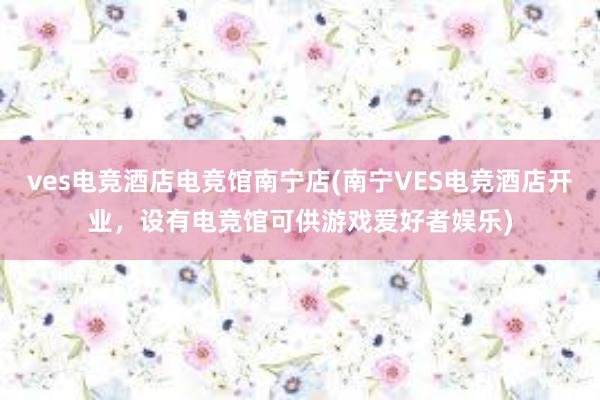 ves电竞酒店电竞馆南宁店(南宁VES电竞酒店开业，设有电竞馆可供游戏爱好者娱乐)