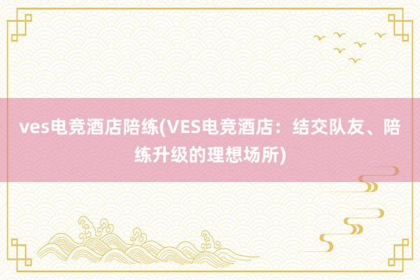 ves电竞酒店陪练(VES电竞酒店：结交队友、陪练升级的理想场所)