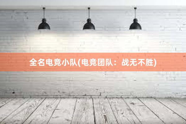 全名电竞小队(电竞团队：战无不胜)