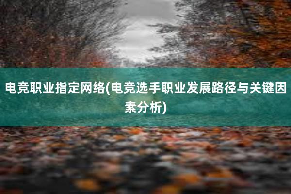 电竞职业指定网络(电竞选手职业发展路径与关键因素分析)