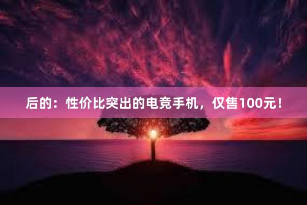 后的：性价比突出的电竞手机，仅售100元！