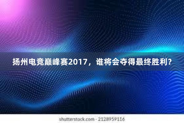 扬州电竞巅峰赛2017，谁将会夺得最终胜利？