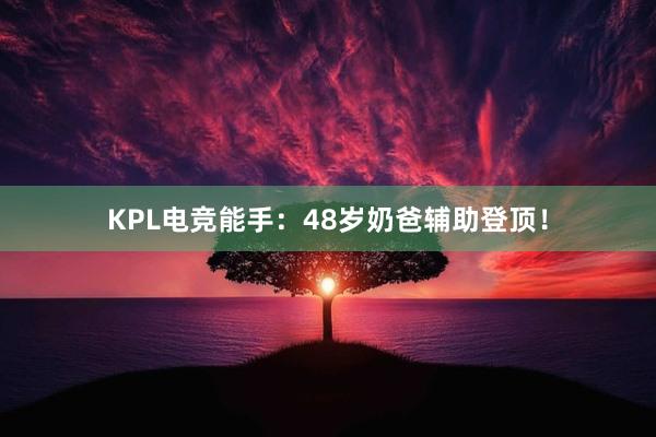 KPL电竞能手：48岁奶爸辅助登顶！