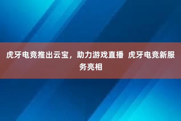 虎牙电竞推出云宝，助力游戏直播  虎牙电竞新服务亮相